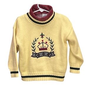 Vintage Kitestrings 3T Crown Sweater & Matching Turtleneck Set USA Preppy 3T